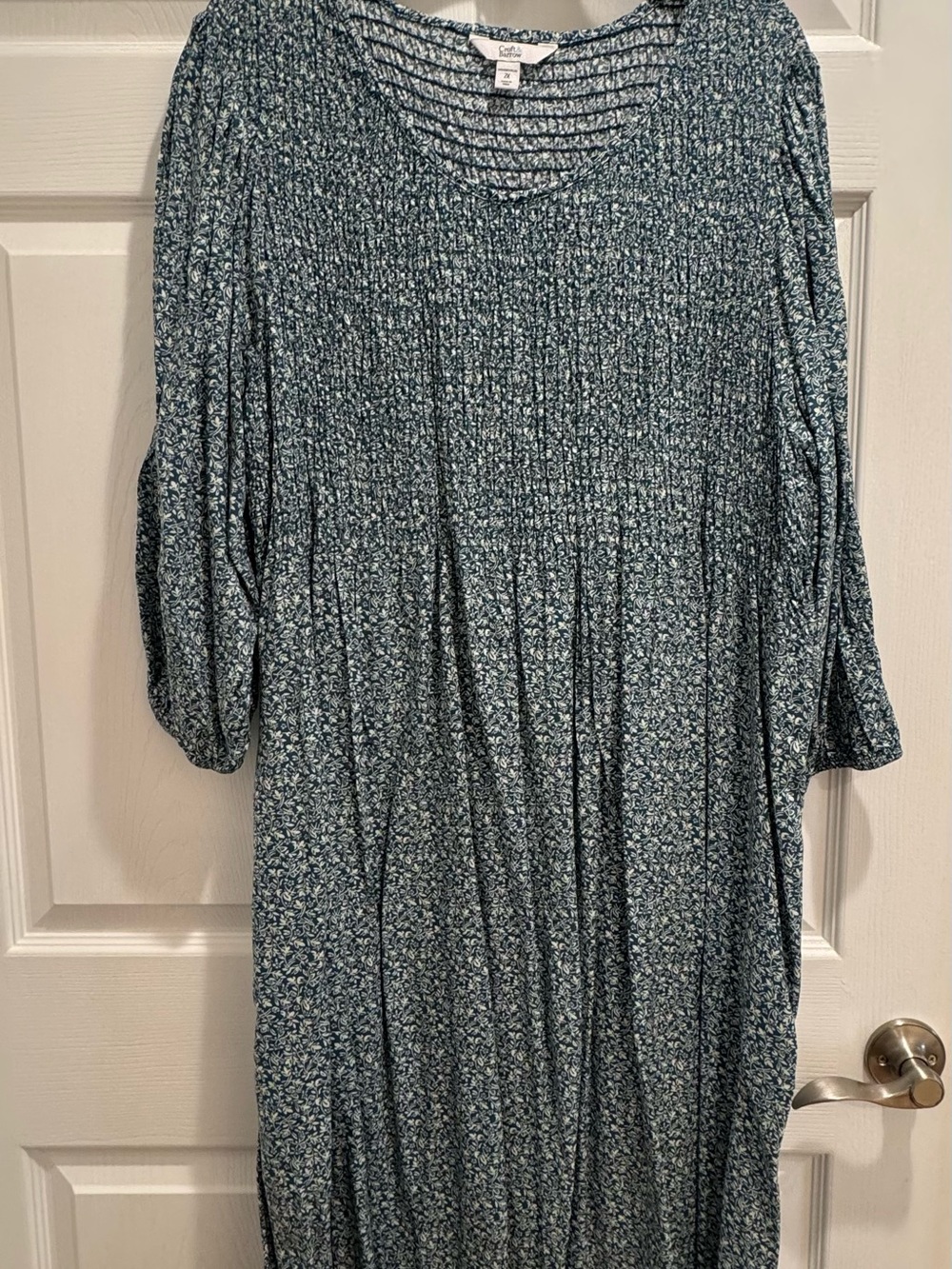 croft & barrow Blue and White Printed Women's Plus Top